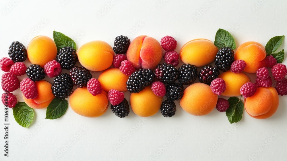 Assortment of Fresh Berries and Apricots Assortment of Fresh Berries and Apricots