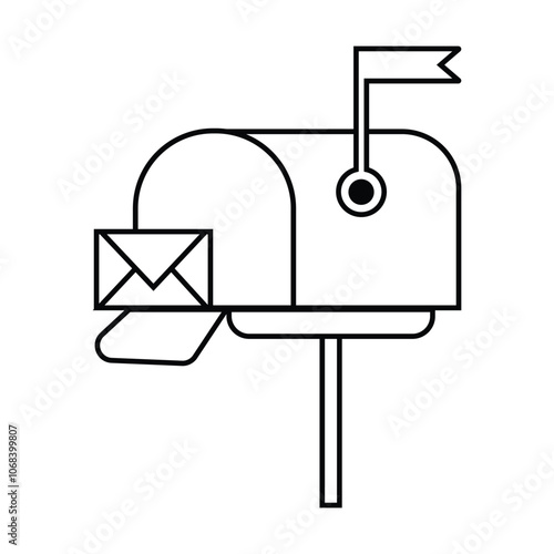 mailbox icon vector on white background