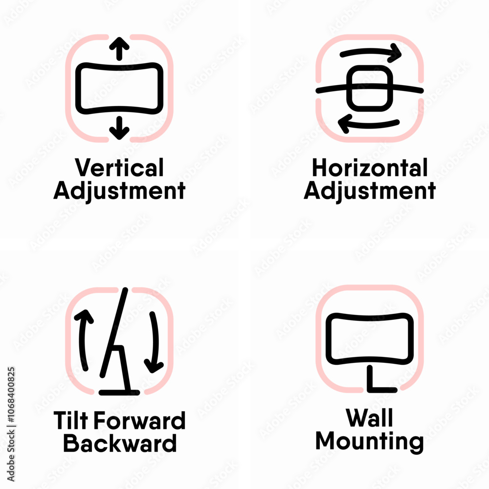 Monitor mount properties symbols Monitor mount properties symbols