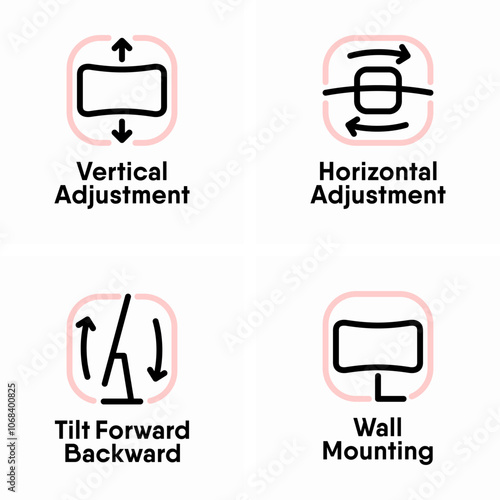 Monitor mount properties symbols