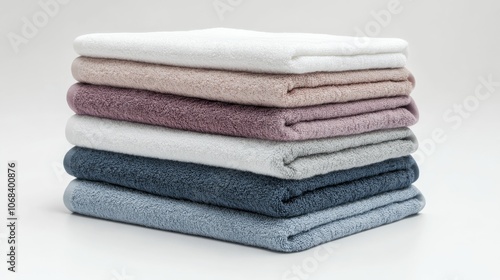 Stack of Colorful Towels.