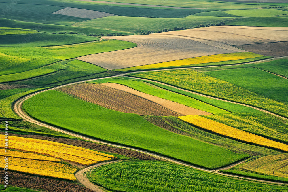 Fototapeta premium landscape with field and hills
