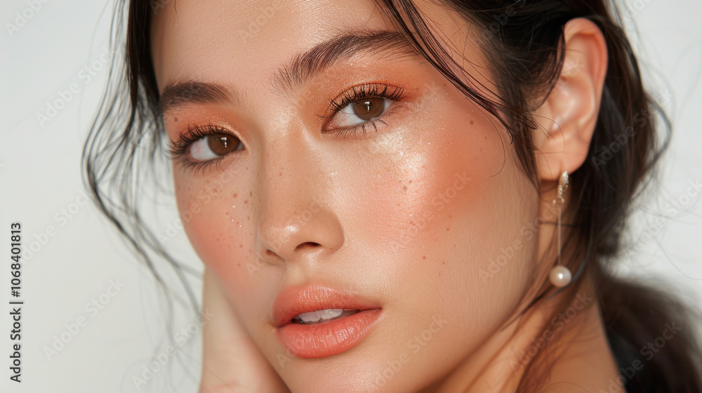 Fototapeta premium Natural Confidence: A quiet assurance that shines from within, reflecting a person's comfort in their own skin and enhancing their innate charm and appeal. 