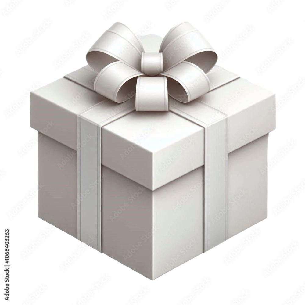 Decorative 3D Gift Box with a Beautiful Ribbon Bow Decorative 3D Gift Box with a Beautiful Ribbon Bow
