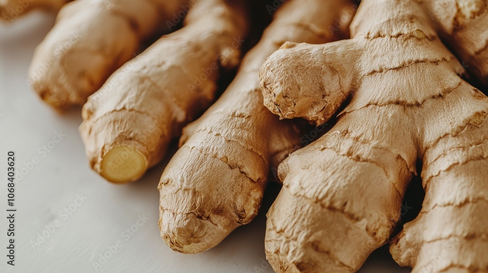 Fototapeta premium Fresh Ginger Root Close-up