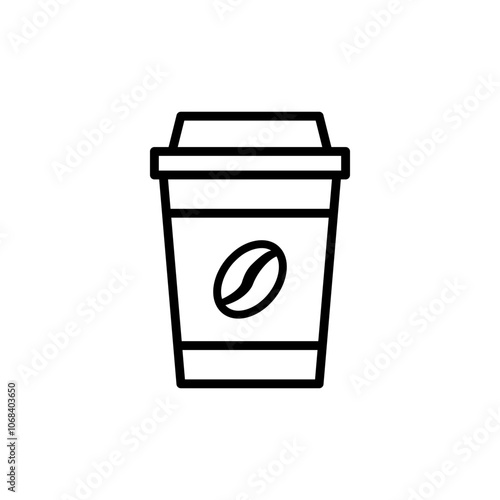 Coffee to go icon vector. Coffee illustration sign. Cappuccino symbol. Latte logo.