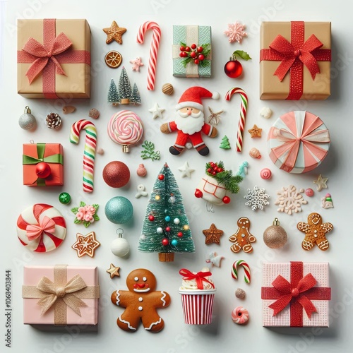 Festive Background with Bright Christmas Elements