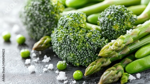 Fresh Green Vegetables with Salt