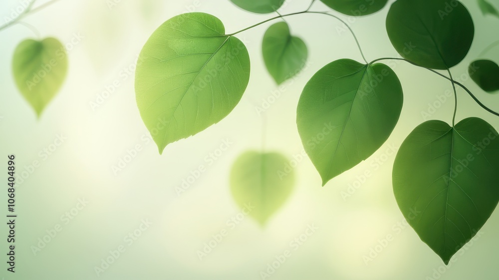 A serene composition of lush green leaves against a soft, blurred background, perfect for nature-themed projects and eco-friendly designs A serene composition of lush green leaves against a soft, blurred background, perfect for nature-themed projects and eco-friendly designs