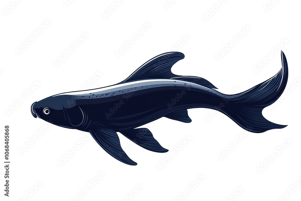 Koi carp black silhouette logo design for creative projects and branding Koi carp black silhouette logo design for creative projects and branding