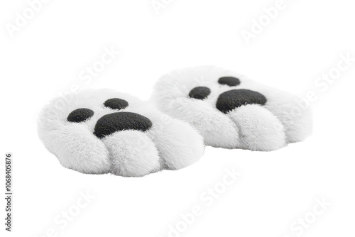 Cute black paw print icon for dog or cat designs photo