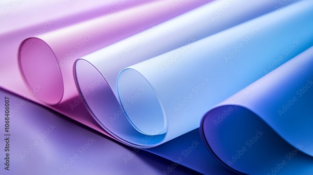 Abstract Purple, Blue and Lilac Rolled Paper Background. Abstract Purple, Blue and Lilac Rolled Paper Background.