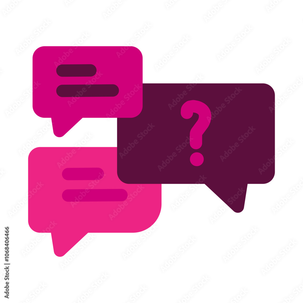 Minimalistic flat question mark icon, representing curiosity or uncertainty. Simple vector design ideal for FAQs, help sections, and support platforms. Minimalistic flat question mark icon, representing curiosity or uncertainty. Simple vector design ideal for FAQs, help sections, and support platforms.
