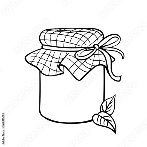 Fruit jam. Coloring page in doodle style. Hand draw.