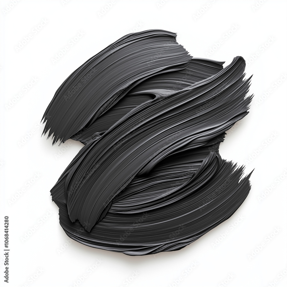 Abstract black paint strokes on a white background. Abstract black paint strokes on a white background.