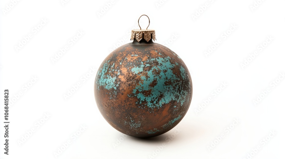 green old christmas tree ball isolated on white green old christmas tree ball isolated on white