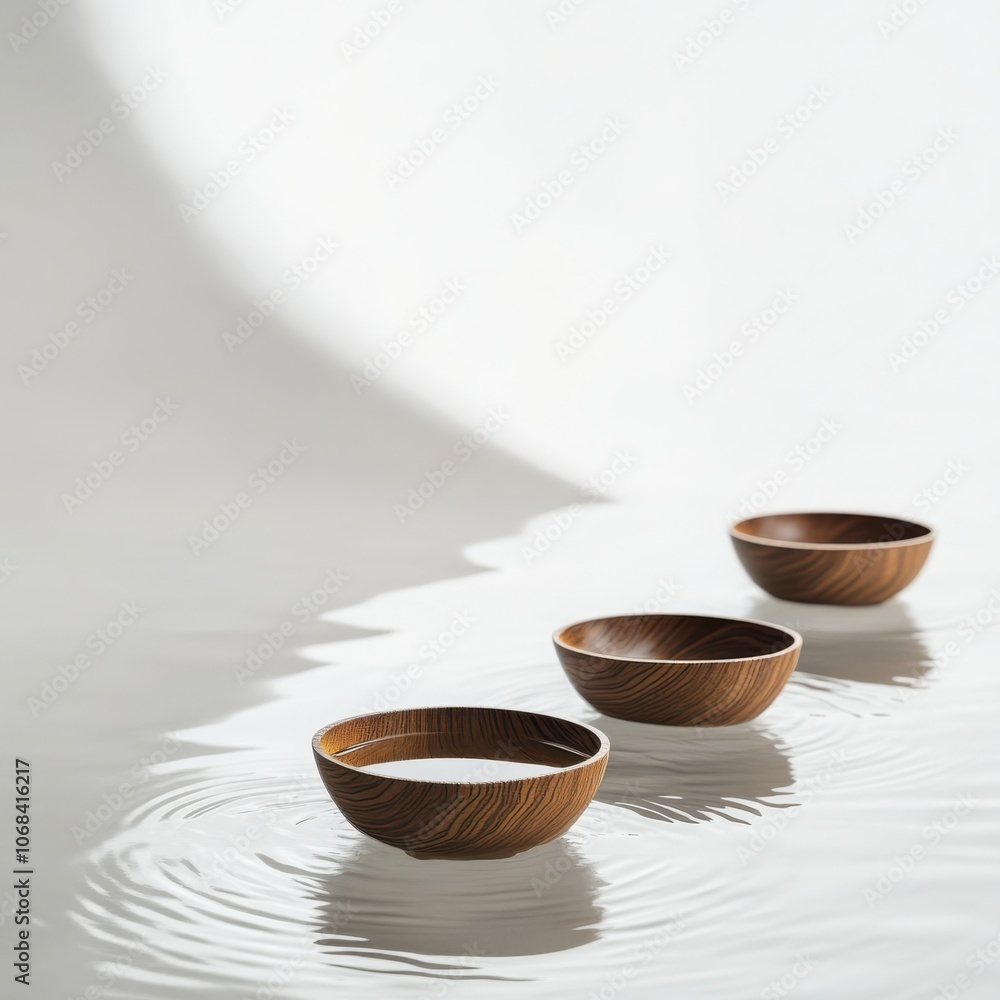 Elegant elements of a premium tea ceremony traditional vessels floating in tranquil harmony Elegant elements of a premium tea ceremony traditional vessels floating in tranquil harmony
