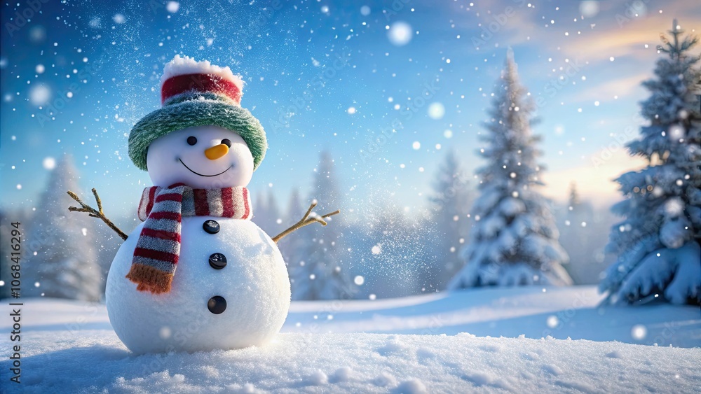 Winter scene with snowman, snowman, winter, snow, cold, Christmas, holiday, festive, season, cute, carrot, hat, scarf, gloves Winter scene with snowman, snowman, winter, snow, cold, Christmas, holiday, festive, season, cute, carrot, hat, scarf, gloves