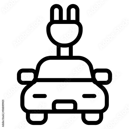 Car charging Line Icon