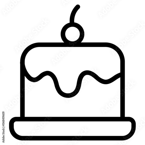 Caramel pudding Line Icon
