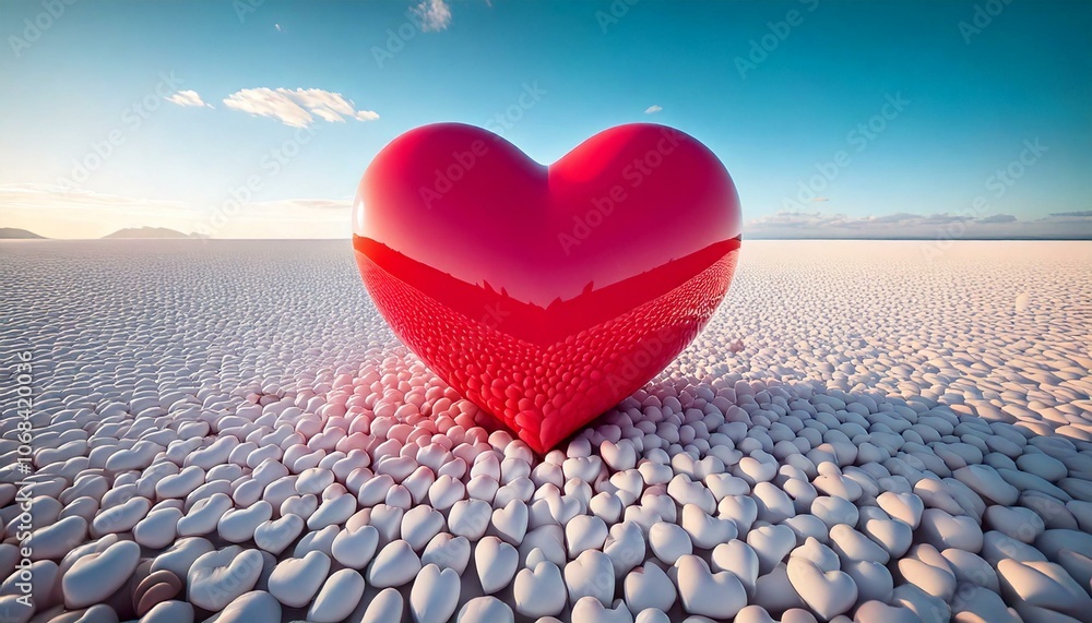 Fototapeta premium Red Heart Candy on White Background for Valentine's Day and Love