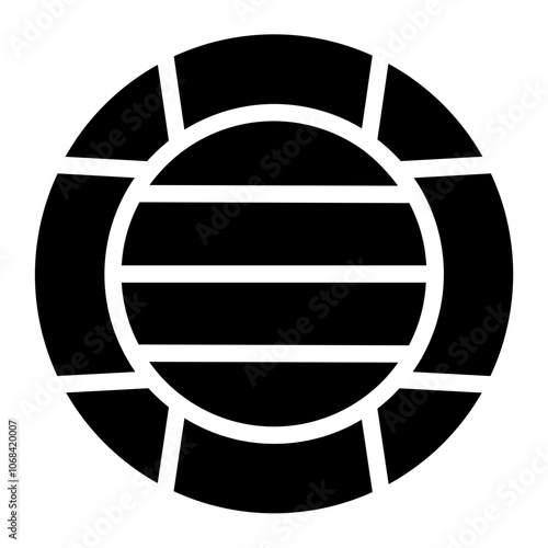 Circle rubber boat Solid Icon