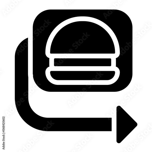 Drive thru arrow Solid Icon