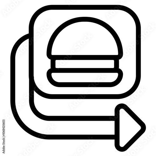 Drive thru arrow Line Icon