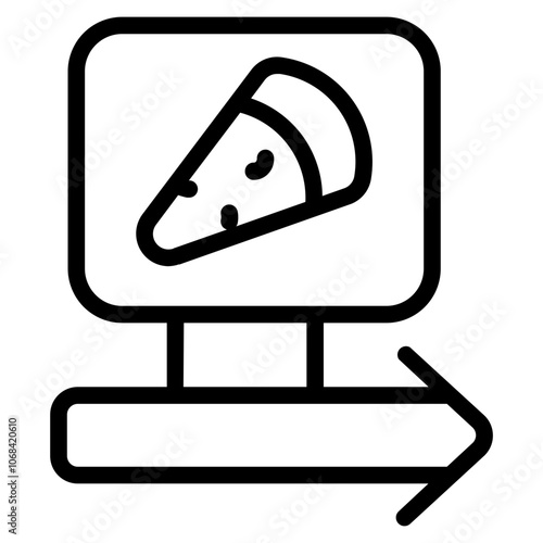 Drive thru arrow Line Icon