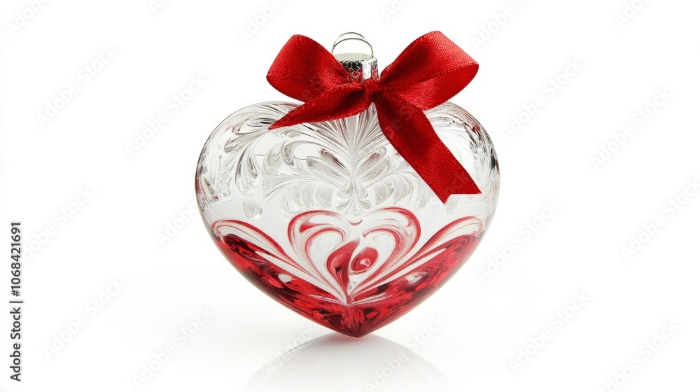 heart shaped red glass christmas ball heart shaped red glass christmas ball