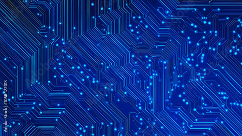 A captivating blue circuit board background, perfect for technology, innovation, and digital design themes.