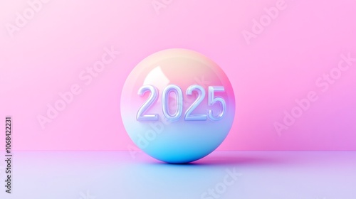 number "2025",cute,round, AI Generative