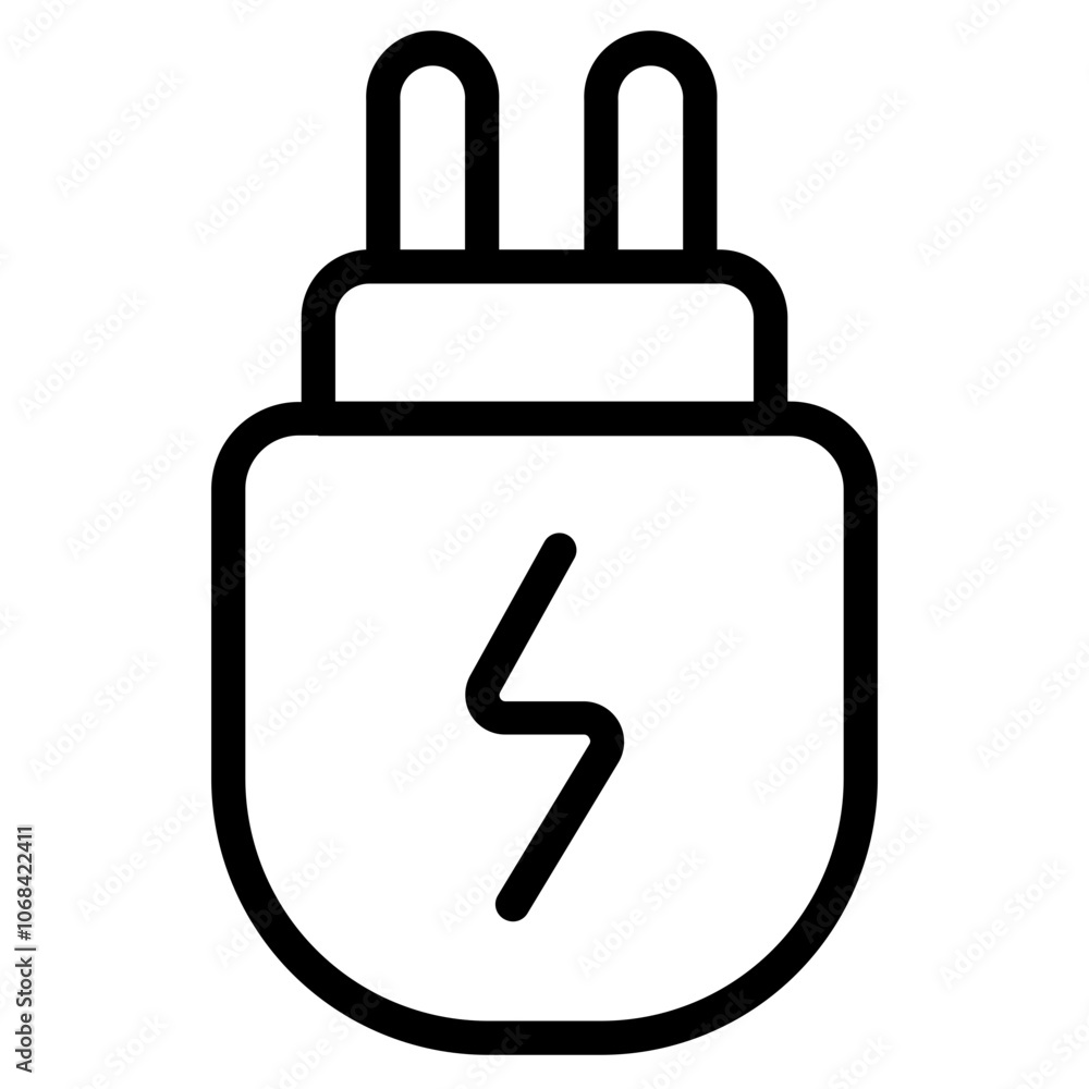 Plug charging Line Icon Plug charging Line Icon