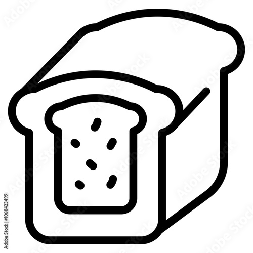 Toast caramel flavor Line Icon