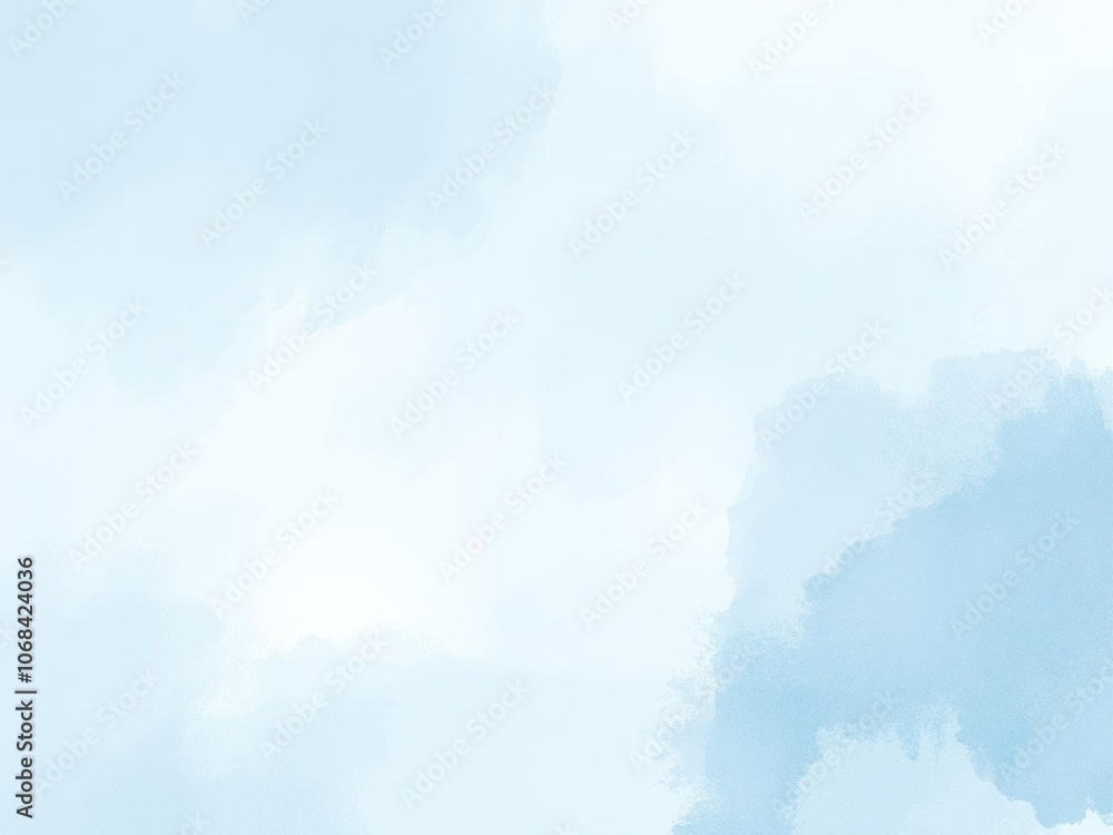 Fototapeta premium Soft and dreamy light blue abstract background resembling a watercolor painting with gentle brush strokes and a serene atmosphere, gentle