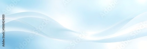 Soft and dreamy light blue background with swooping lines and geometric shapes, calm