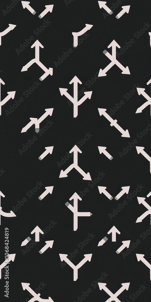 Repeating rotation four arrows icon in a seamless pattern, loop Repeating rotation four arrows icon in a seamless pattern, loop