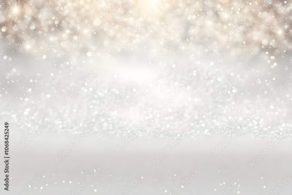 Soft white glitter background with subtle sparkles for a snowy effect, AI Generated Soft white glitter background with subtle sparkles for a snowy effect, AI Generated