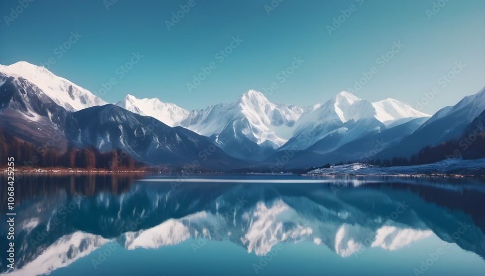 Silent Reflections: Watercolor Mountainscape Silent Reflections: Watercolor Mountainscape
