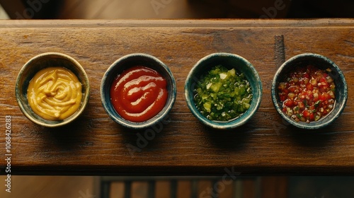 Collection of Diverse Condiments in Bowls