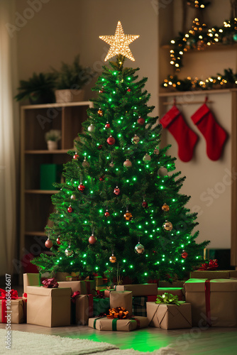 Christmas tree with gifts below