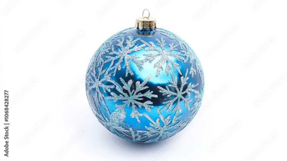 blue christmas tree bal with pattern isolated on white blue christmas tree bal with pattern isolated on white