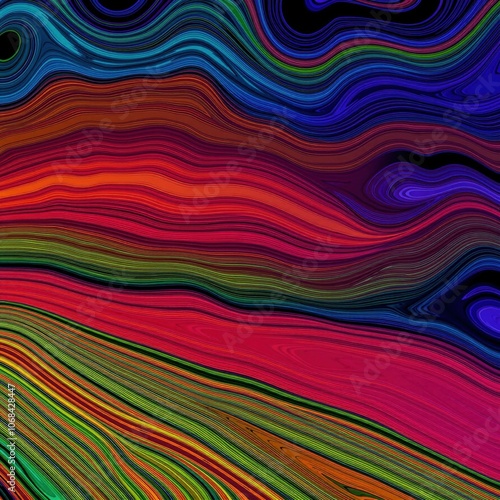 Vibrant Abstract Waves: Mesmerizing Colorful Swirls for Wall Art, Backgrounds, and Digital Designs photo