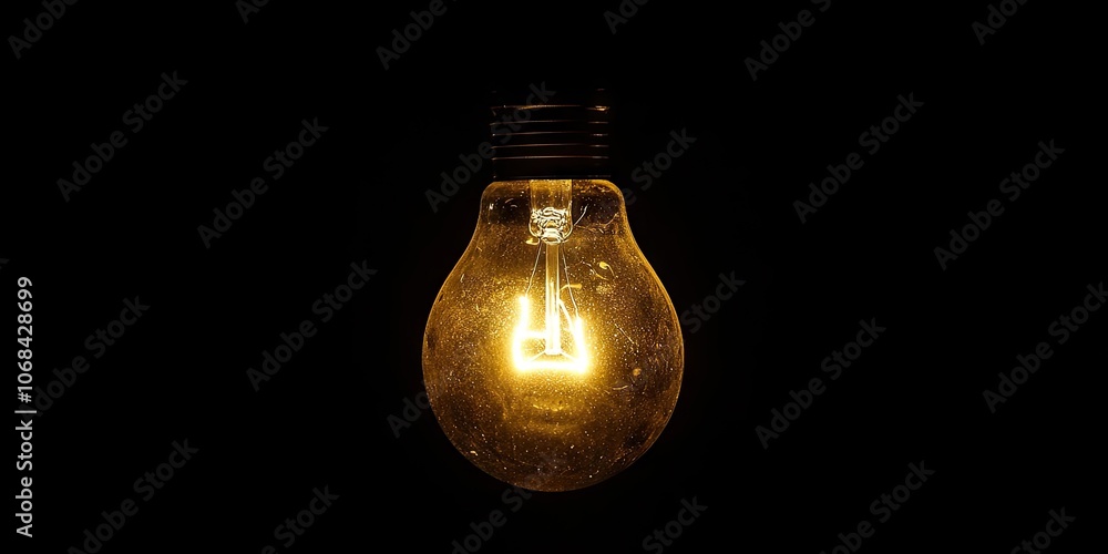 A luminous light bulb shines brightly in a darkened environment, illuminating the space around it despite the low lighting conditions. A luminous light bulb shines brightly in a darkened environment, illuminating the space around it despite the low lighting conditions.