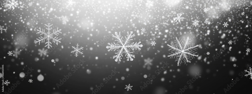Snowflakes Gently Falling Against Gradient Colored Background Snowflakes Gently Falling Against Gradient Colored Background