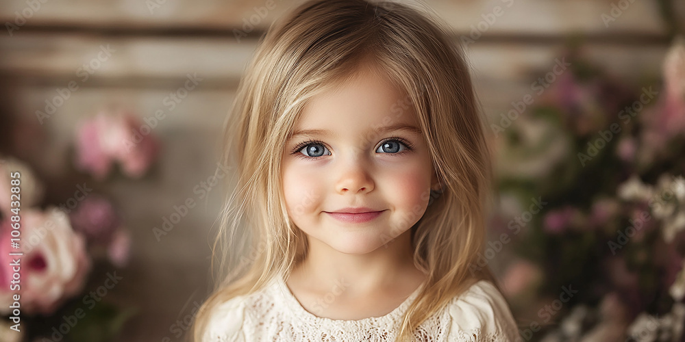 Portrait of a beautiful little girl looking at the camera Portrait of a beautiful little girl looking at the camera