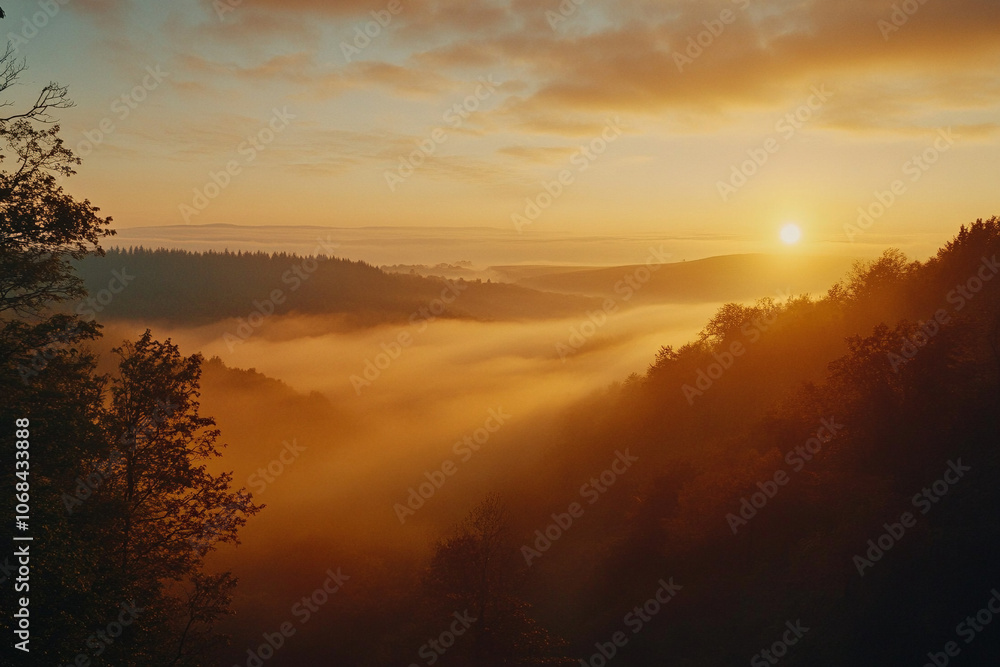 sunrise over the river