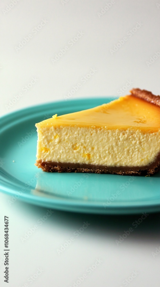 A dessert plate featuring a slice of lemon cheesecake garnished with lemon zest on a minimalist background creating a fresh and inviting look with side empty space for text Stockphoto style A dessert plate featuring a slice of lemon cheesecake garnished with lemon zest on a minimalist background creating a fresh and inviting look with side empty space for text Stockphoto style