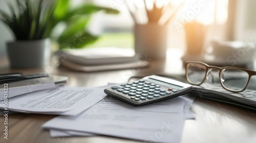 Calculator and Tax Document...