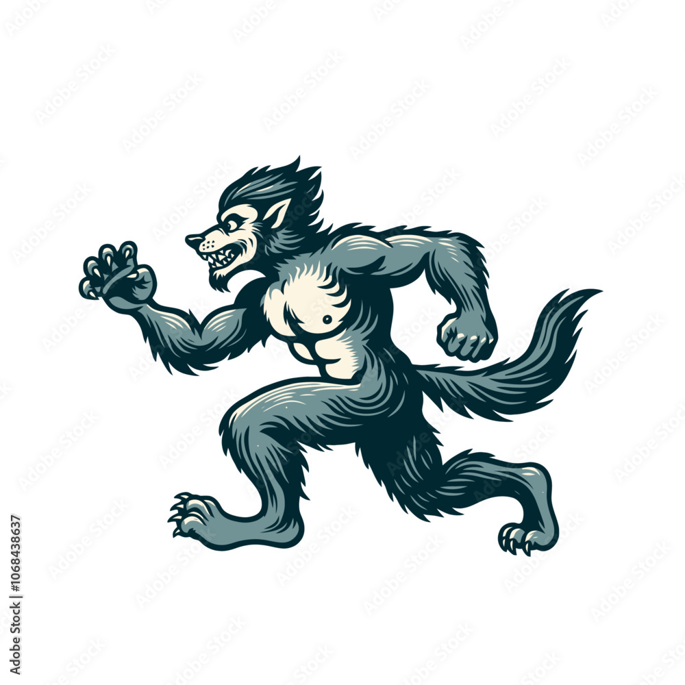 Werewolf mascot character isolated vector illustration Werewolf mascot character isolated vector illustration